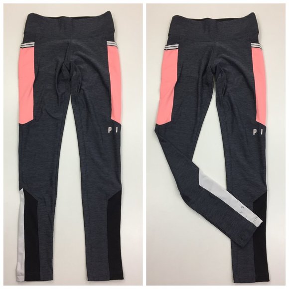 VICTORIAS SECRET PINK Multicolor Color Block Pull On Active Ultimate Leggings - Picture 1 of 13